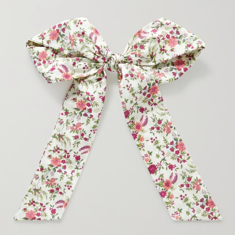 NWT Lelet NY LeletNY Liberty Of London Hair Clip Bow Hairbow Pink Floral NEW
